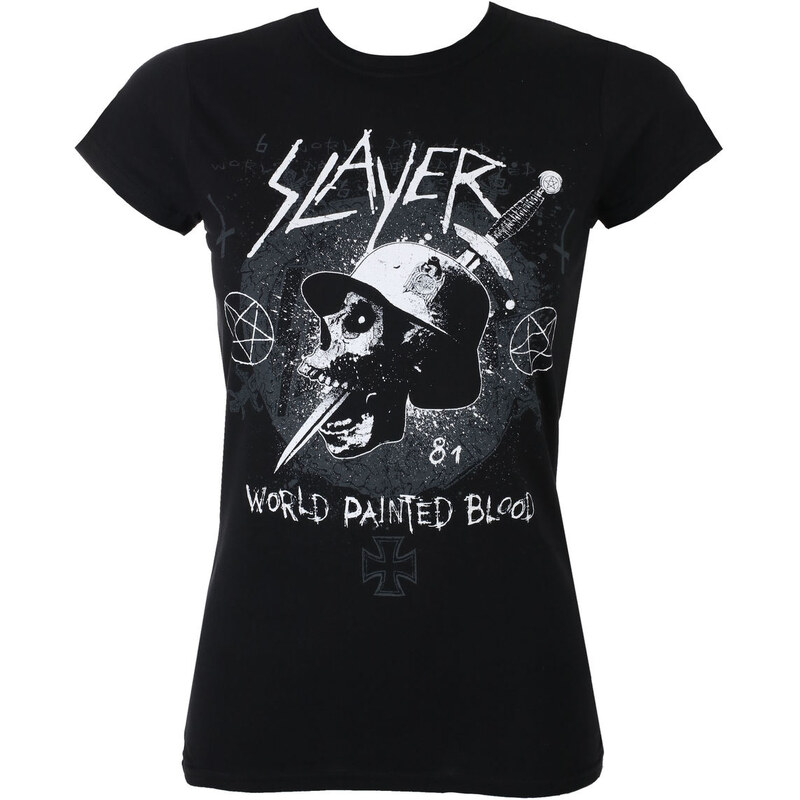 Metal T-Shirt Frauen Slayer - Dagger Skull - ROCK OFF - SLAYTEE27LB
