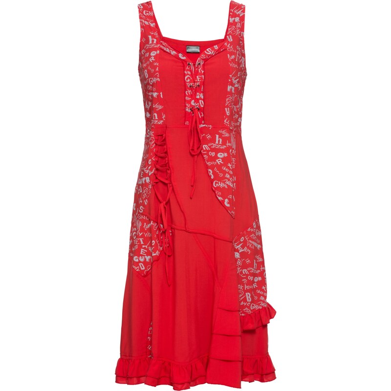 RAINBOW Kleid mit Schnürung ohne Ärmel in rot für Damen von bonprix