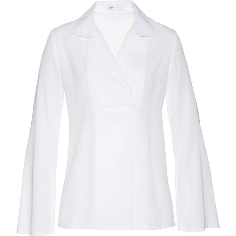 bpc selection Tunika langarm in weiß (V-Ausschnitt) für Damen von bonprix