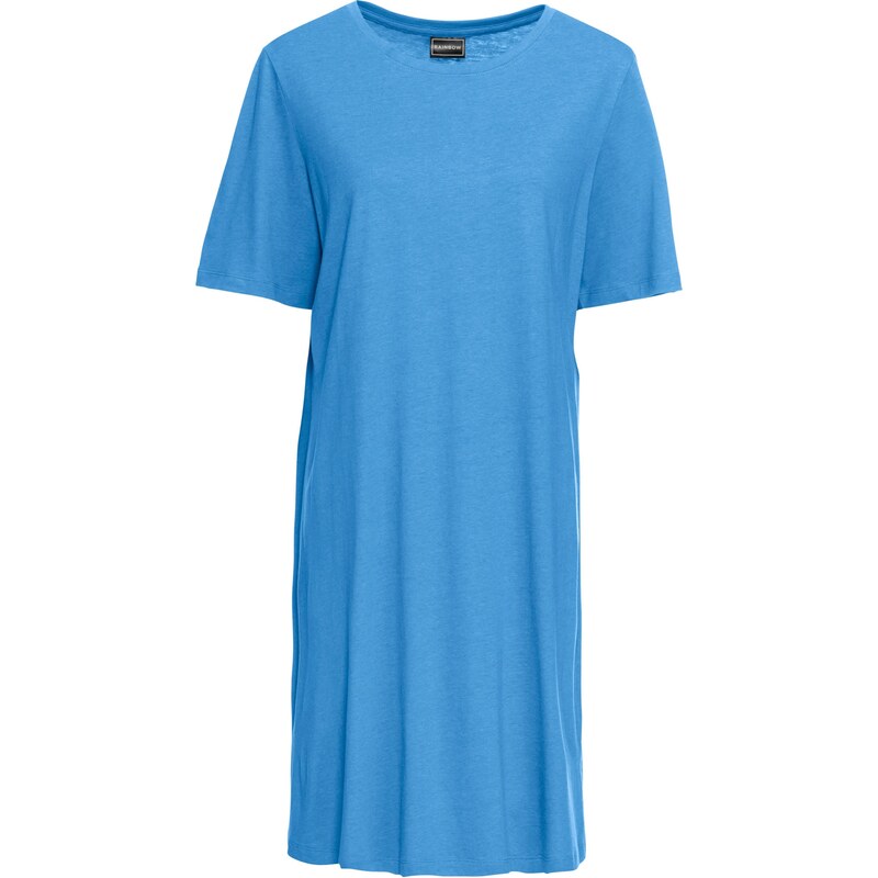 RAINBOW Shirtkleid 3/4 Arm in blau (Rundhals) für Damen von bonprix