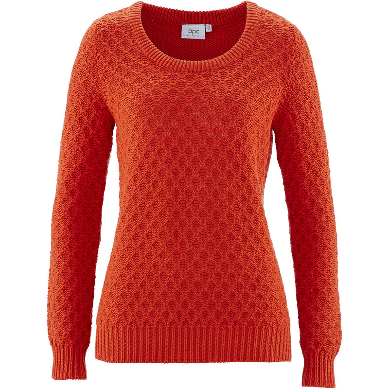 bpc bonprix collection Pullover langarm figurbetont in orange (Rundhals) für Damen von bonprix
