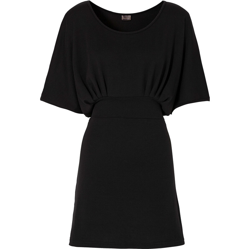 RAINBOW Kleid/Sommerkleid kurzer Arm figurumspielend in schwarz (Rundhals) von bonprix