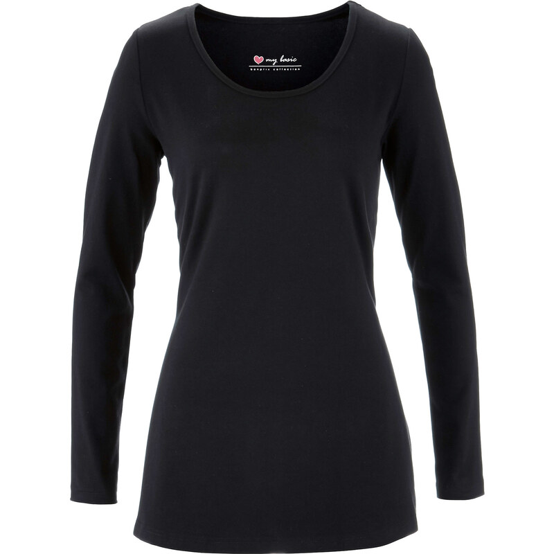 bpc bonprix collection Rundhals-Shirt, Langarm in schwarz für Damen von bonprix