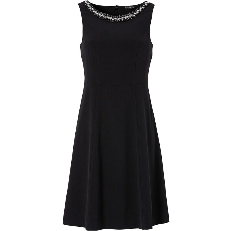 BODYFLIRT Kleid mit Perleneinsatz in schwarz von bonprix