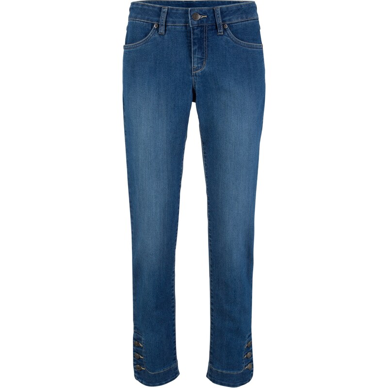 John Baner JEANSWEAR Komfort-Stretch-Jeans mit Knopfdetails, 7/8 in blau für Damen von bonprix