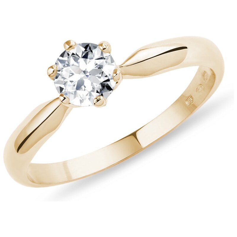Klassischer Verlobungsring aus Gelbgold mit Diamant KLENOTA K0191023