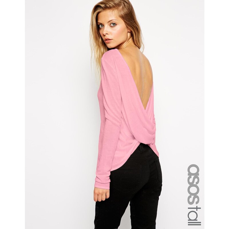 ASOS TALL - Pullover mit verdrehtem Rückendesign - Rosa