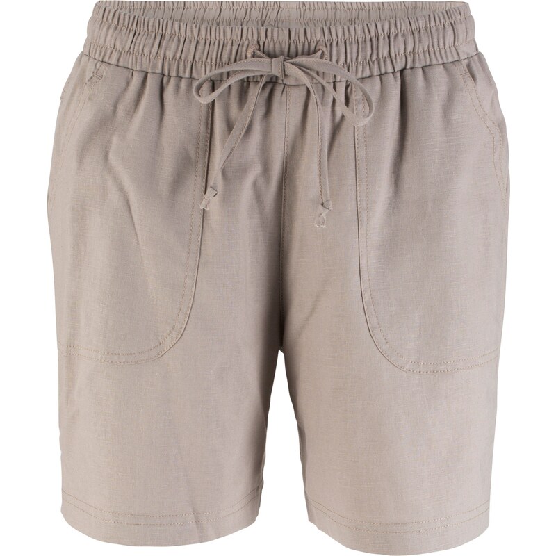 bpc bonprix collection Leinen-Shorts mit Bequembund in grau für Damen von bonprix