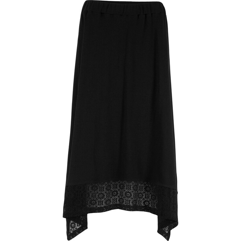 bpc bonprix collection Zipfelrock mit Spitze am Saum in schwarz für Damen von bonprix