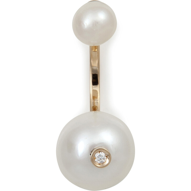 Delfina Delettrez 18kt Yellow Gold Piercing Earing with Pearls