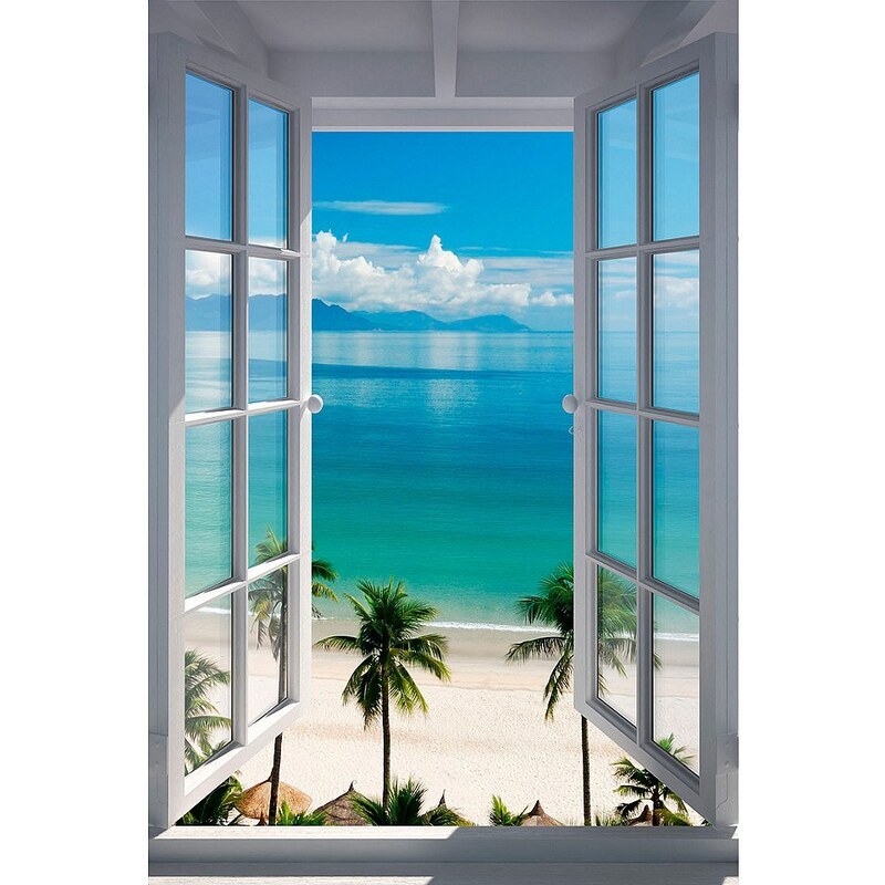 Bild, Home affaire, »Strand Fenster«, 60/90 cm
