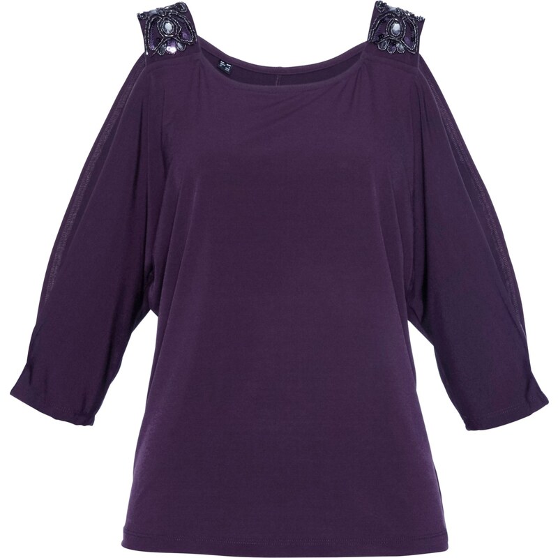 bpc selection Shirt mit Cut-Out halber Arm in lila für Damen von bonprix