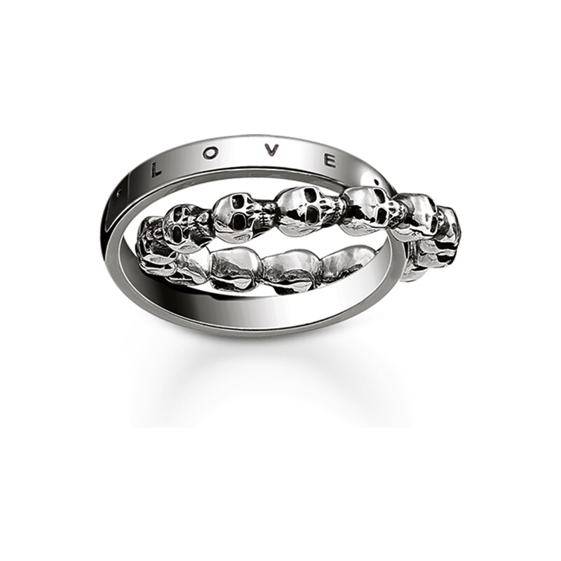 Thomas Sabo Ring ´´Totenkopf Love, Faith, Hope´´ gelb TR2103-637-12-68