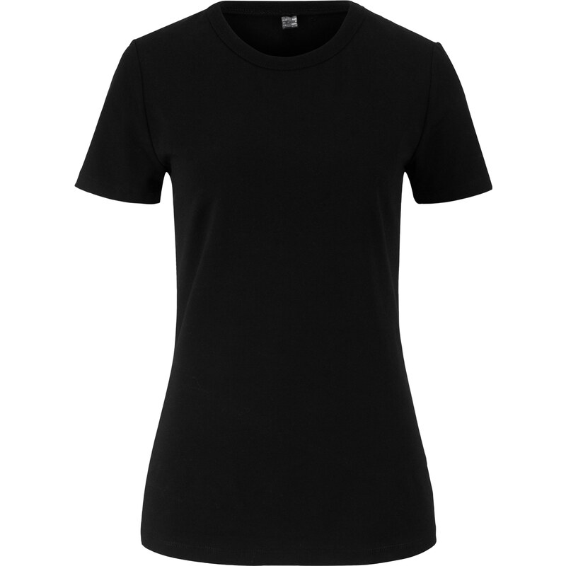 bpc bonprix collection Baumwollshirt (feste Qualität) kurzer Arm in schwarz für Damen von bonprix