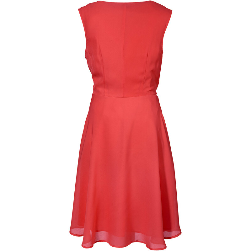 BODYFLIRT Kleid ohne Ärmel figurbetont in rot (Wasserfall-Ausschnitt) von bonprix