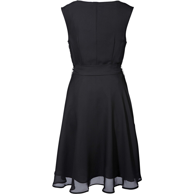 BODYFLIRT Kleid ohne Ärmel figurbetont in schwarz (Wasserfall-Ausschnitt) von bonprix