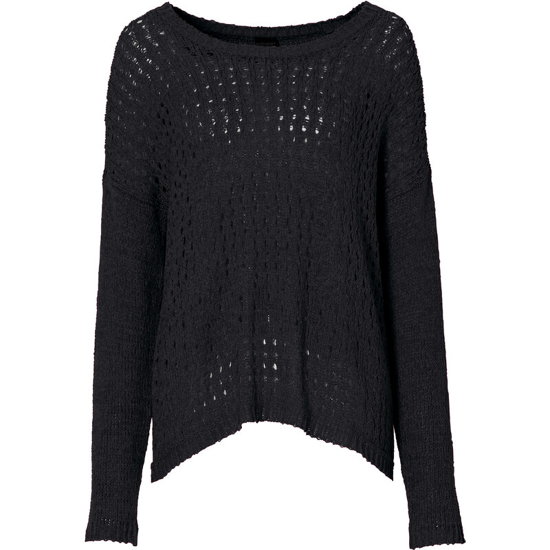 BODYFLIRT Pullover langarm in schwarz (Rundhals) für Damen von bonprix