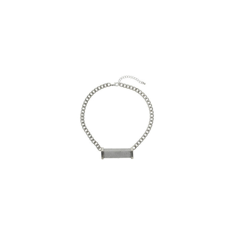 Topshop Halskette mit Glitzerbalken - Silber