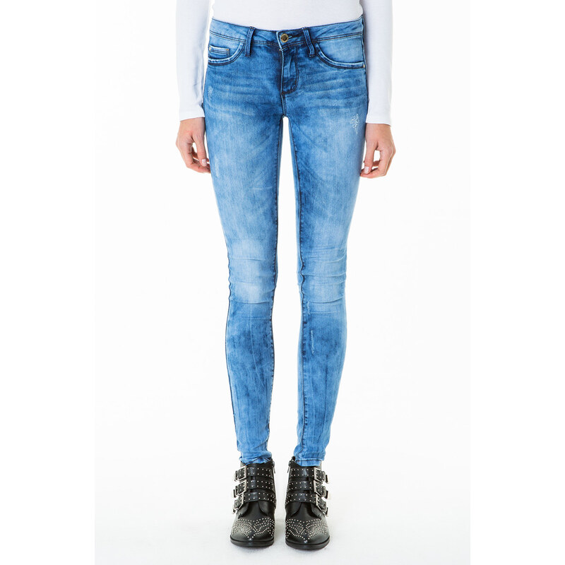 Tally Weijl Mittelblaue Jeans mit Acid-Waschung