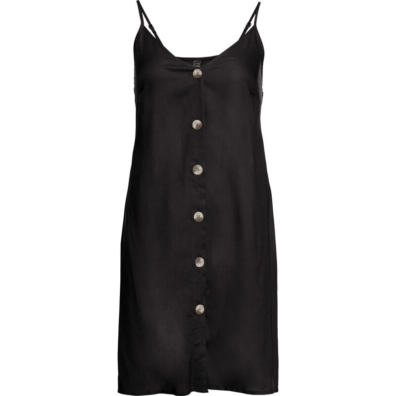 RAINBOW Kleid mit Hornimitatknöpfen ohne Ärmel in schwarz für Damen von bonprix