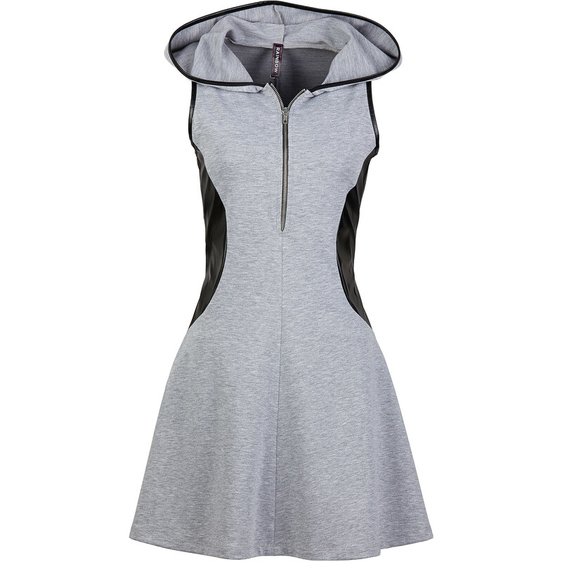 RAINBOW Kleid mit Kapuze ohne Ärmel in grau von bonprix