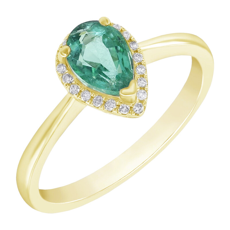 Eppi Goldener Smaragdring mit Diamanten Disha