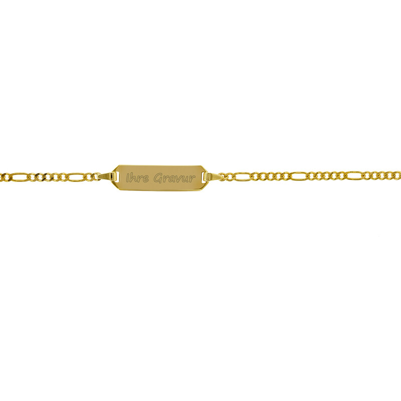 trendor Gravurband für Kinder 333 Gold Armband 14 cm 50453