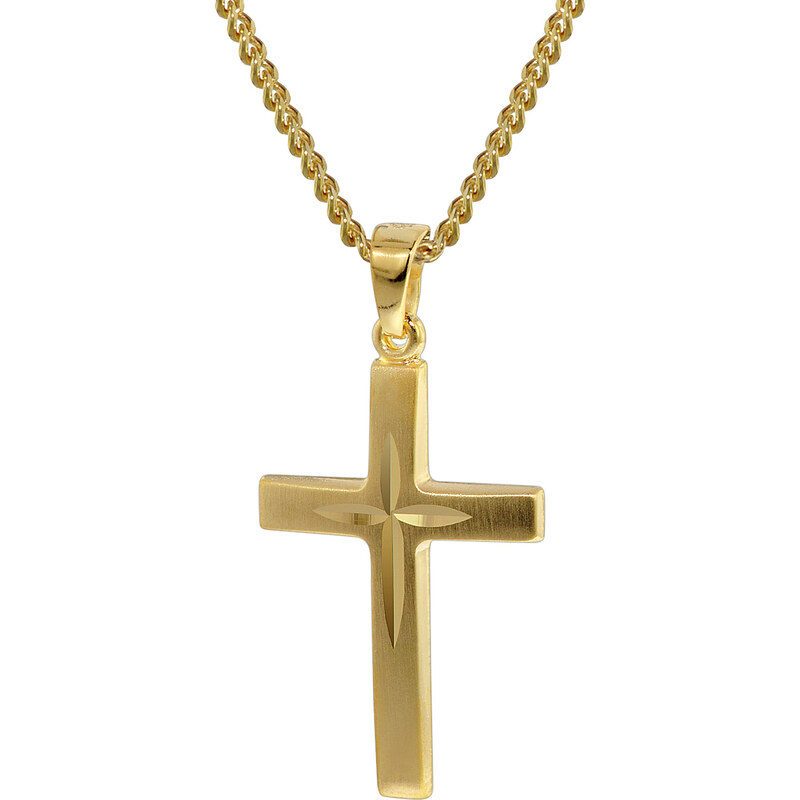 trendor Gold Kreuz 333 mit 42 cm goldplattierter Halskette 35797