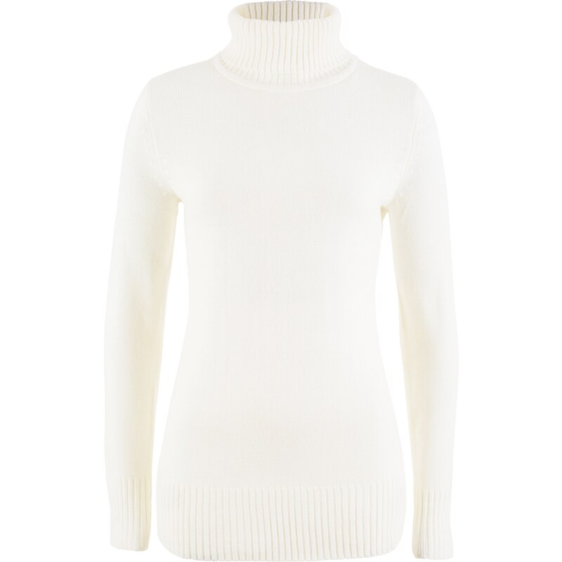 bpc bonprix collection Rollkragen-Pullover langarm weiß Damen bonprix