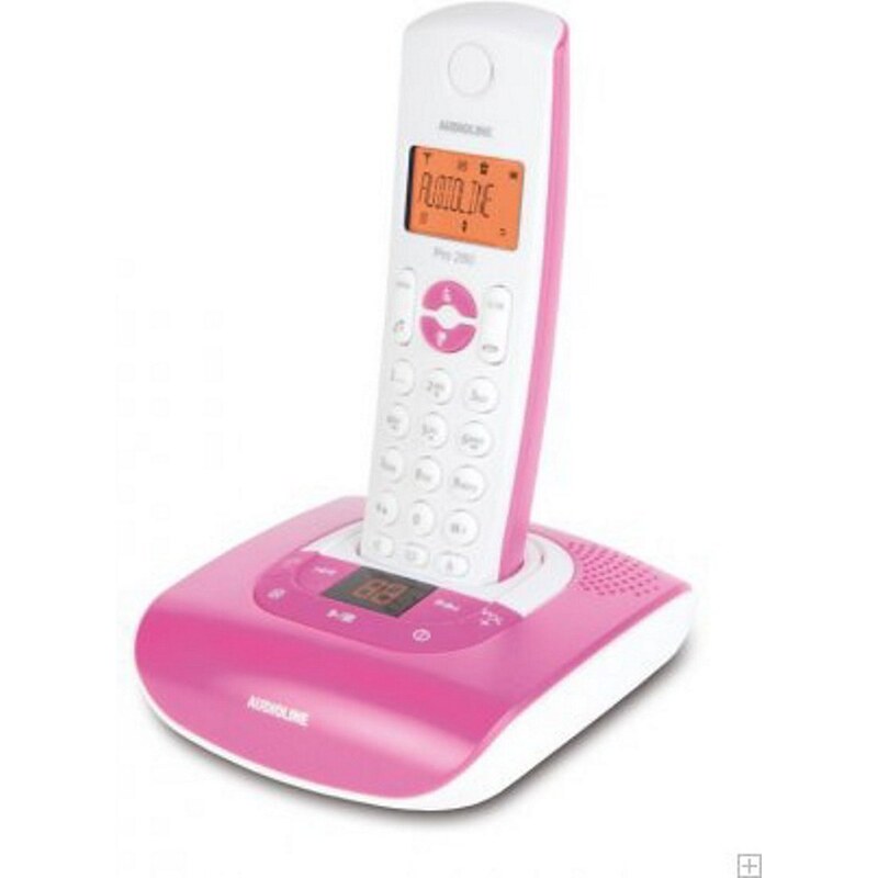 Audioline Telefon analog schnurlos »Pro 280 color pink mit AB«