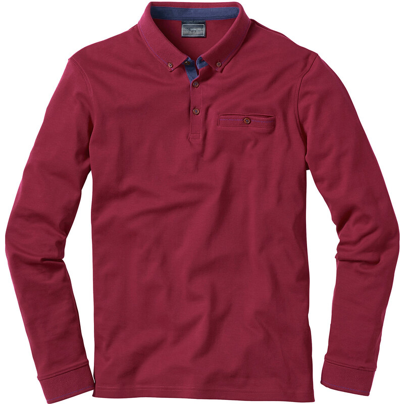 bpc selection Langarmpoloshirt Regular Fit in rot für Herren von bonprix