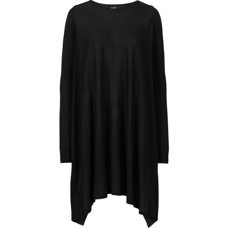 BODYFLIRT Long-Pullover langarm in schwarz für Damen von bonprix