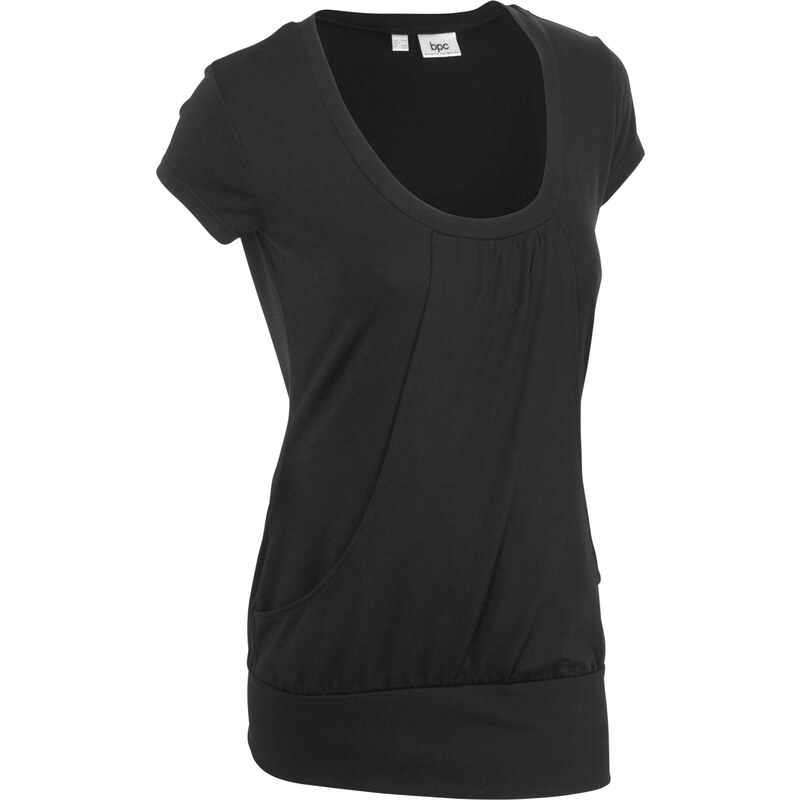 Sport-Stretch-Longshirt, kurzarm schwarz Damen bonprix