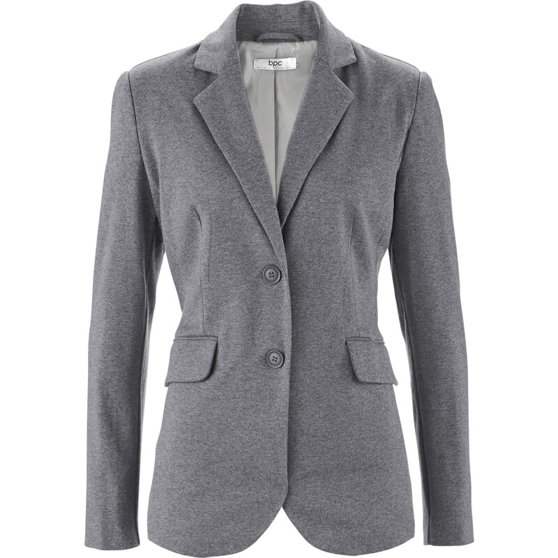 bpc bonprix collection Baumwoll Jersey-Blazer, tailliert langarm grau Damen bonprix