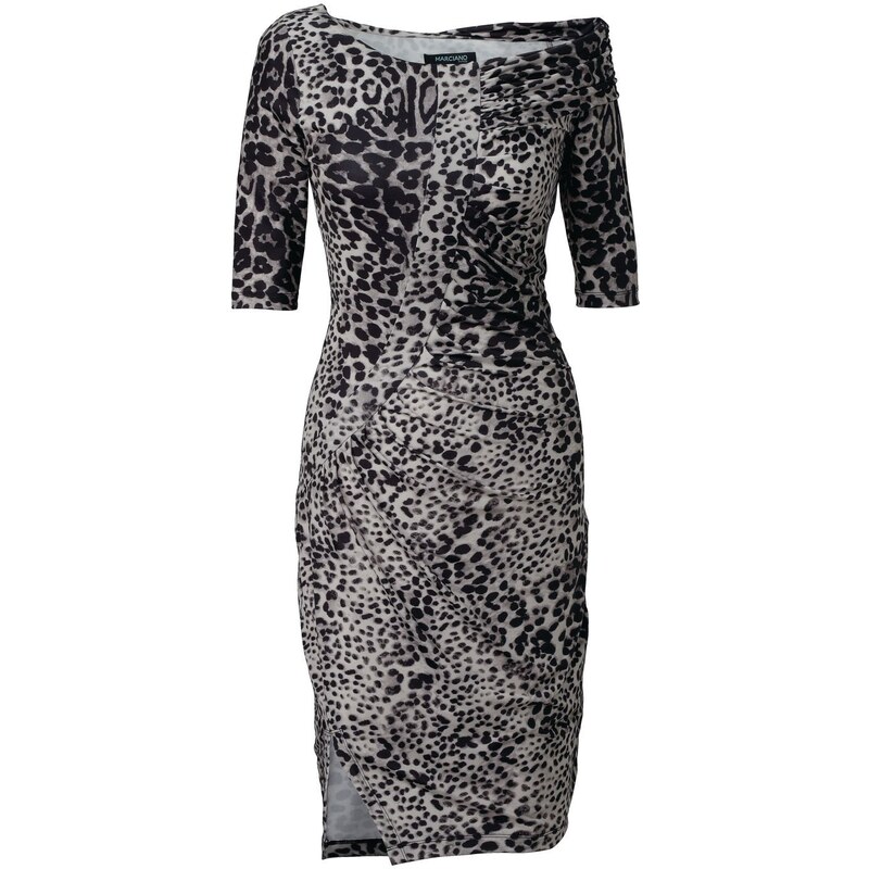 GUESS BY MARCIANO Kleid, Leo-Print, Raffung, Jersey