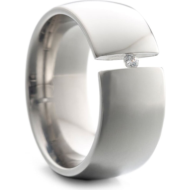 Steel_Art Ring mit Zirkonia | Größe 56