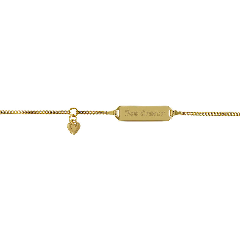 trendor Gravur-Armband für Kinder Gold 333 mit Herz-Anhänger 50484