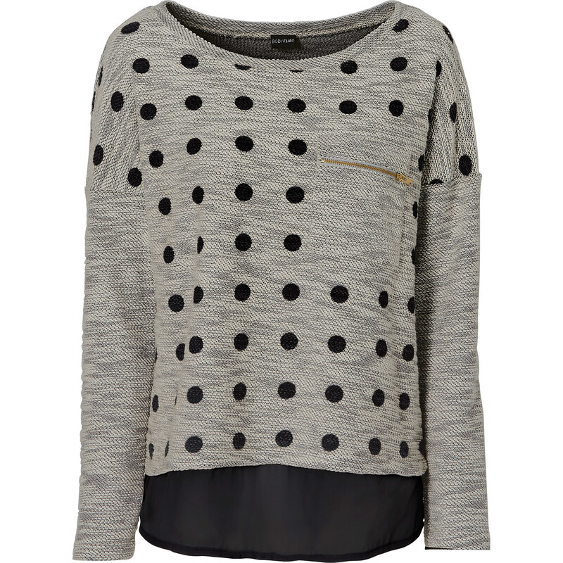 BODYFLIRT Pullover in grau (Rundhals) für Damen von bonprix