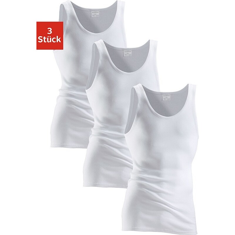 Schiesser Doppelripp-Unterhemd (3 Stück) schlichtes Basic-Unterhemd in Top-Markenqualität