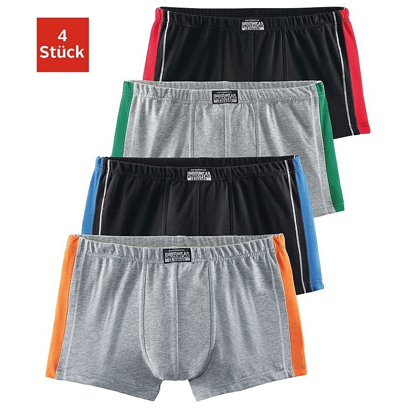 AUTHENTIC UNDERWEAR LE JOGGER Authentic Underwear Boxer (4 Stück) mit kontrastfarbenen Streifen