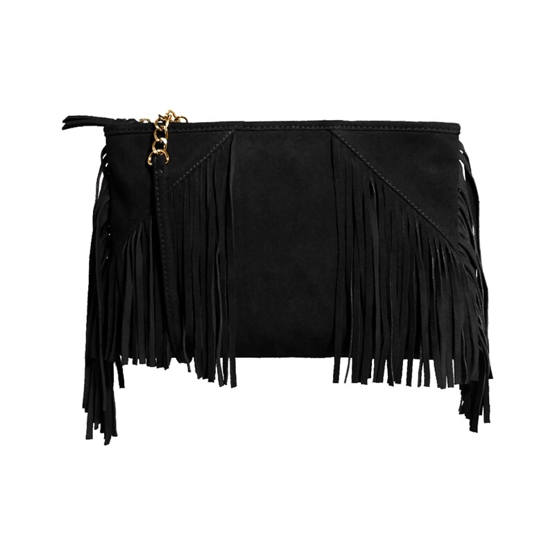 ASOS Leather Clutch Bag With Tassels
