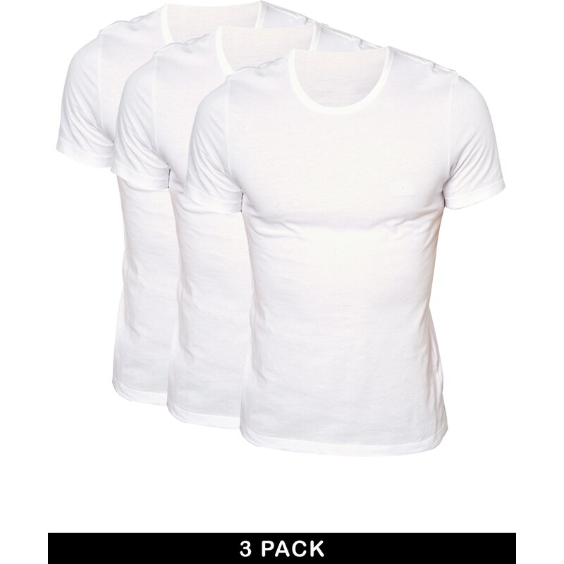 BOSS By Hugo Boss - Weiße T-Shirts mit Rundhalsausschnitt und regulärer Passform, 3er-Pack - Weiß