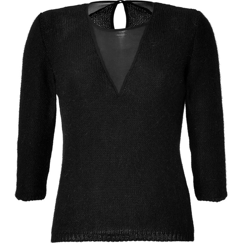 Lala Berlin Angora Blend Pullover with Silk Panel