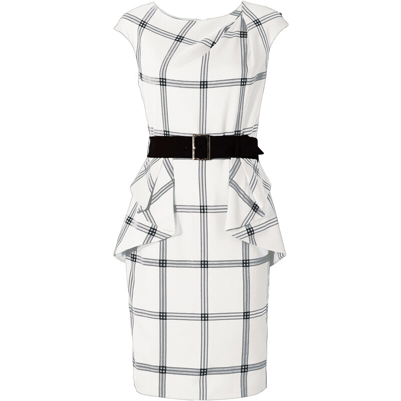 BODYFLIRT boutique Kleid/Sommerkleid kurzer Arm in weiß von bonprix