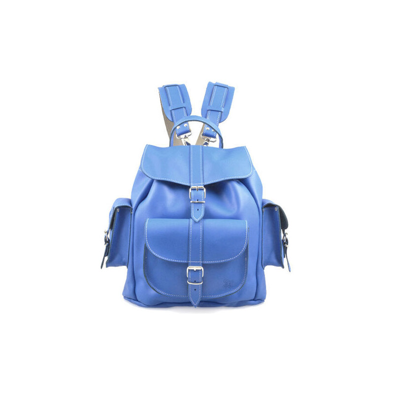 Grafea Smurf Medium Leather Rucksack - Blue