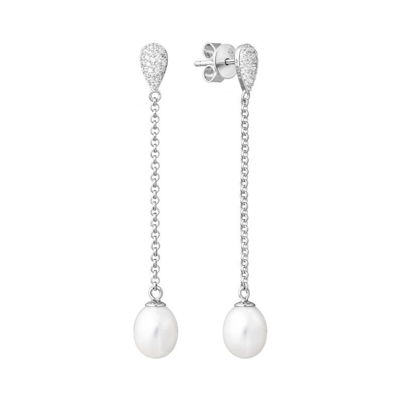 Eppi Silberne Ohrringe mit Perlen und Zirkonia Armel