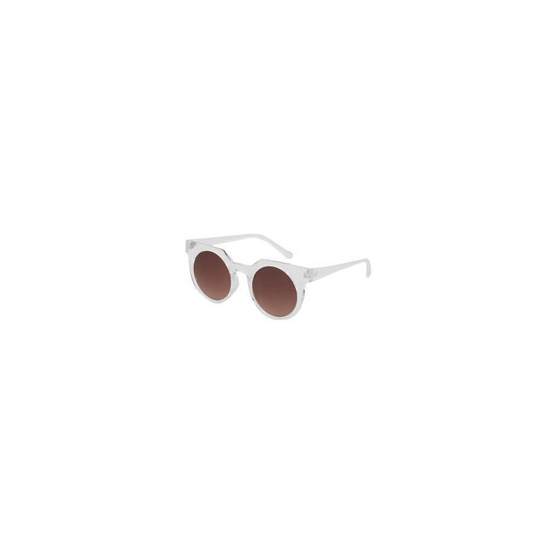 Topshop Eckige Luca Sonnenbrille mit runden Gläsern - Transparent