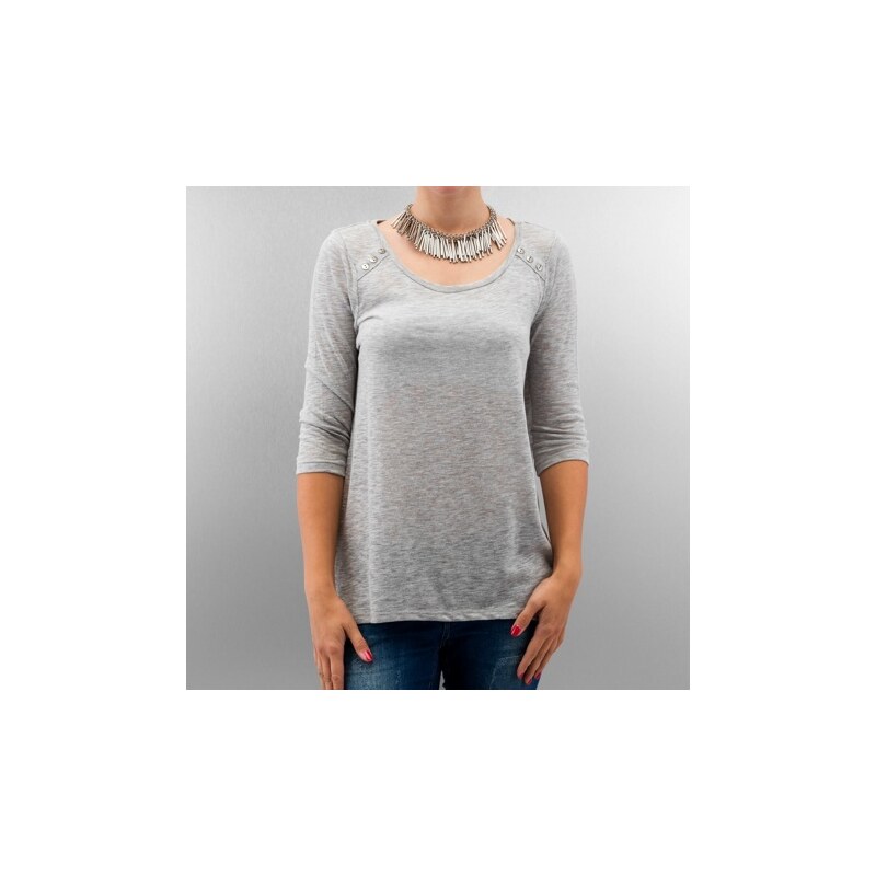 Only Corrie Button 3/4 Top Light Grey Melange