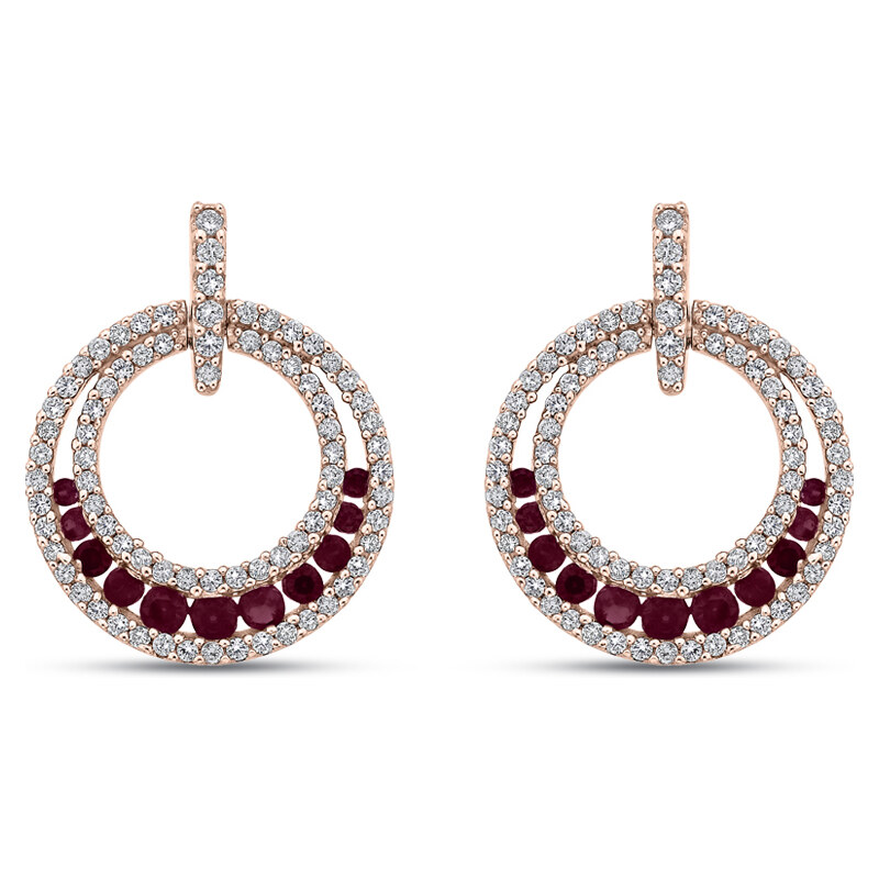 Eppi Luxuriöse Ohrringe mit Rubinen und Diamanten Quasimo