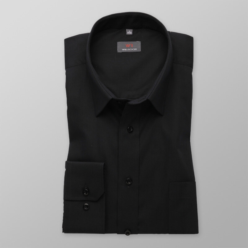 Männer Klassisches Hemd Willsoor schwarz glatt